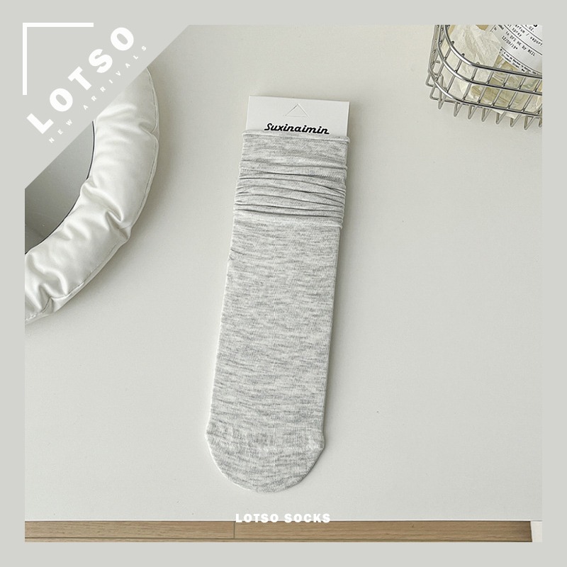 𝐋𝐎𝐓𝐒𝐎 𝐒𝐎𝐂𝐊𝐒 日系溫柔奶油色堆堆襪 捲邊不勒腳 薄款透氣 女襪 襪子 穿搭 #LM165-規格圖9