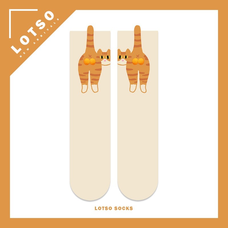日系立體蛋蛋貓咪中筒襪-規格圖9