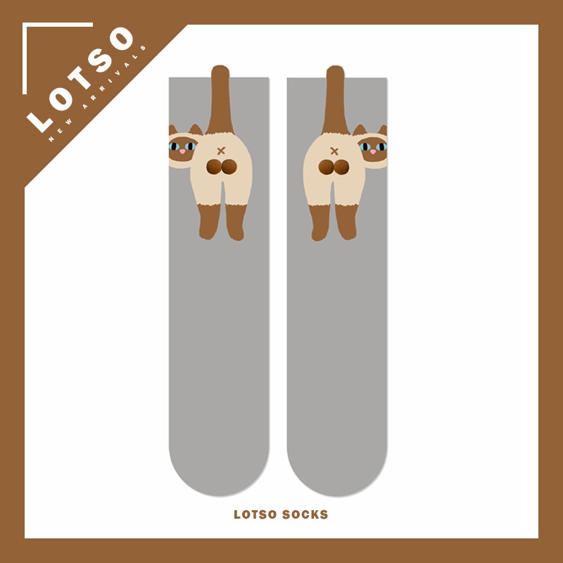 日系立體蛋蛋貓咪中筒襪-規格圖9