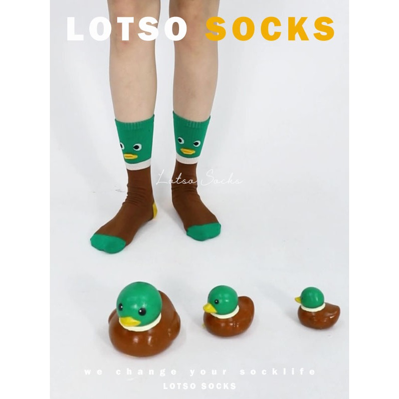 日系可愛立體鴨鴨網眼中筒襪-細節圖4