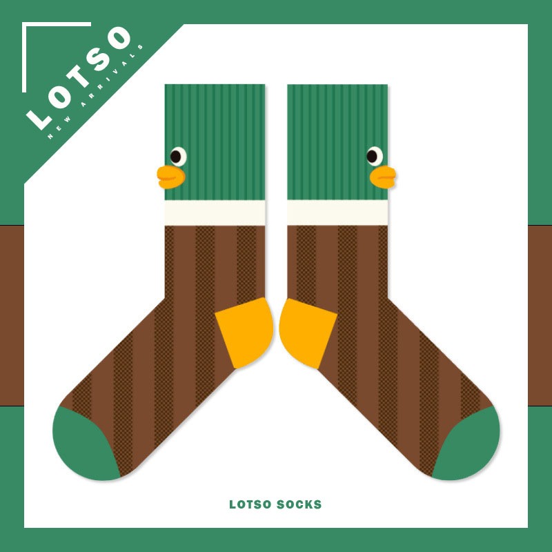 日系可愛立體鴨鴨網眼中筒襪-規格圖6