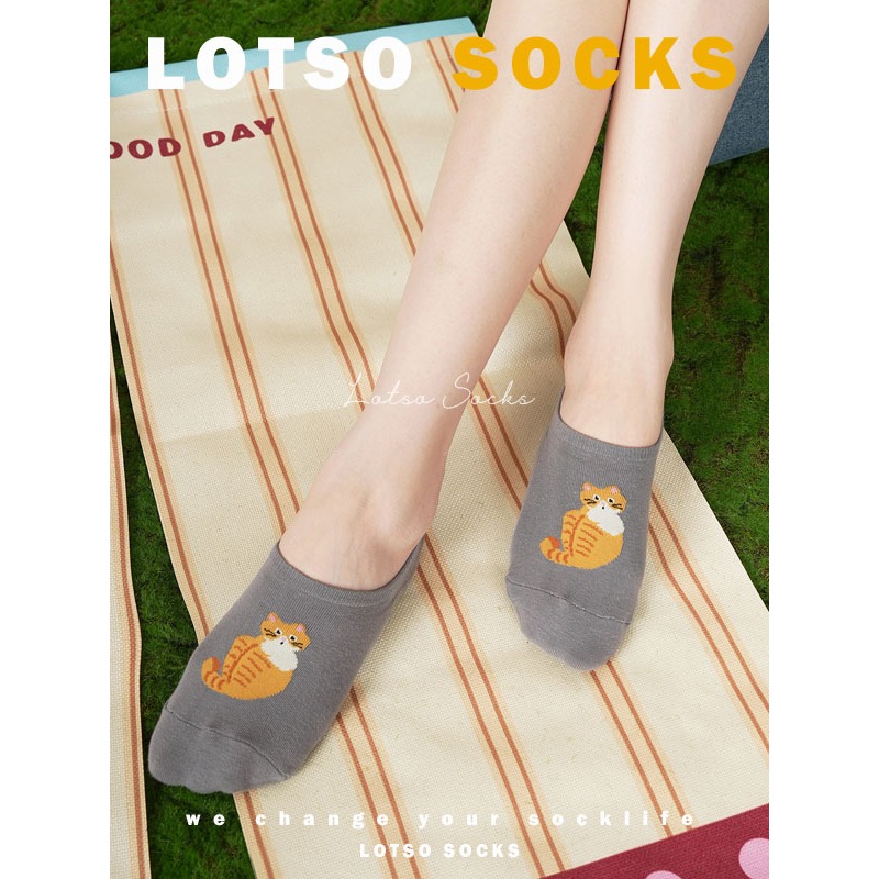 日系可愛卡通貓咪薄款船襪-細節圖4