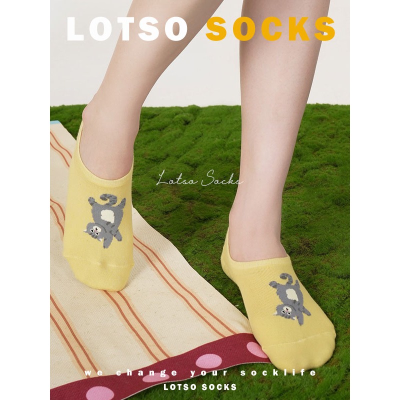 日系可愛卡通貓咪薄款船襪-細節圖6