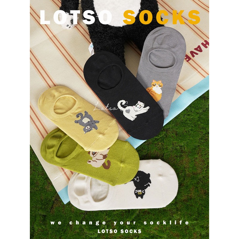 日系可愛卡通貓咪薄款船襪-細節圖9