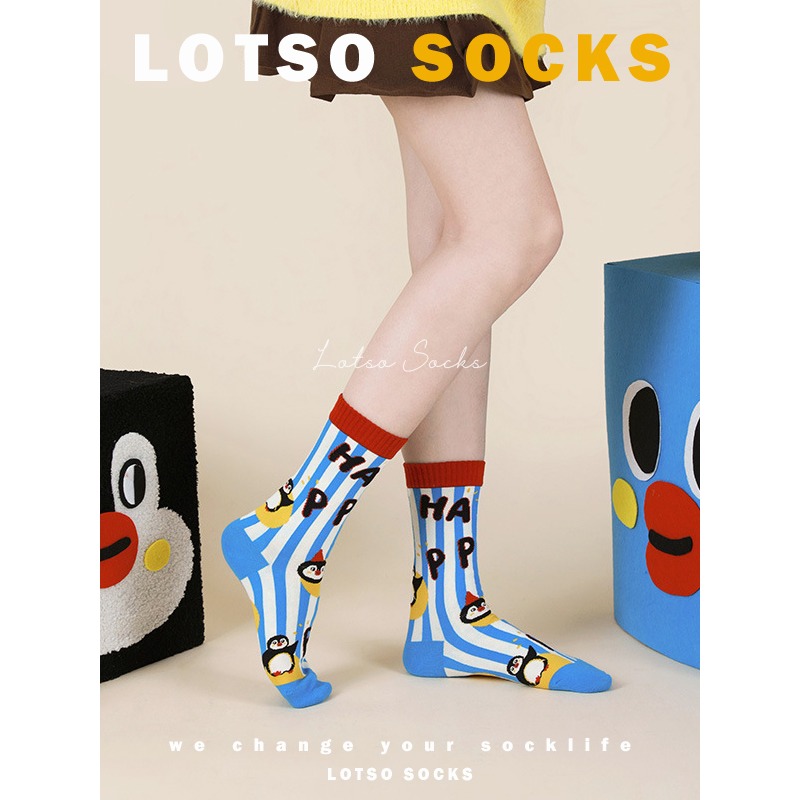 日系可愛企鵝中筒襪-細節圖5