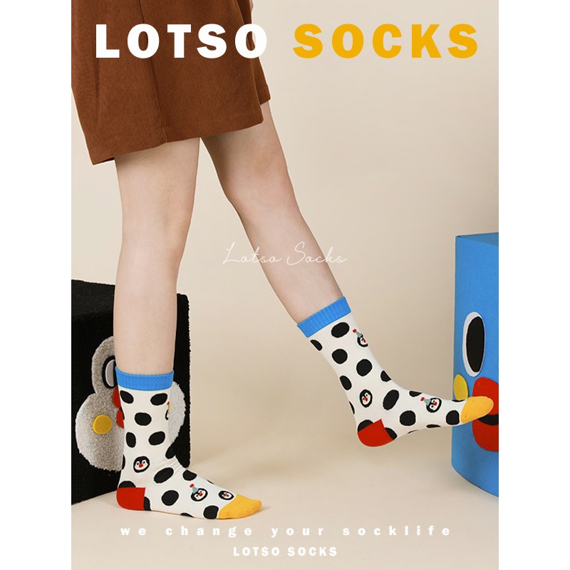 日系可愛企鵝中筒襪-細節圖6