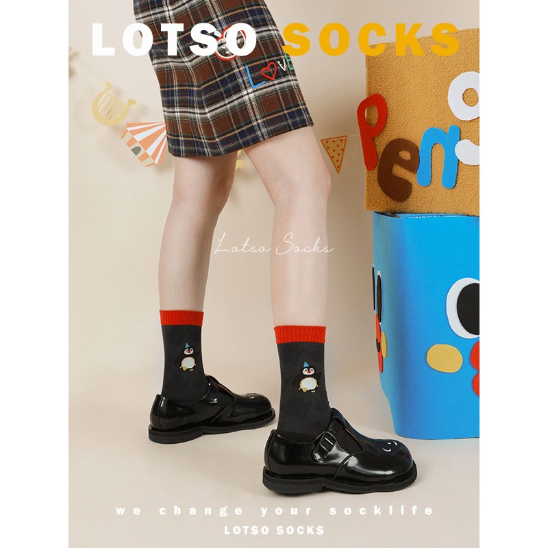 日系可愛企鵝中筒襪-細節圖7