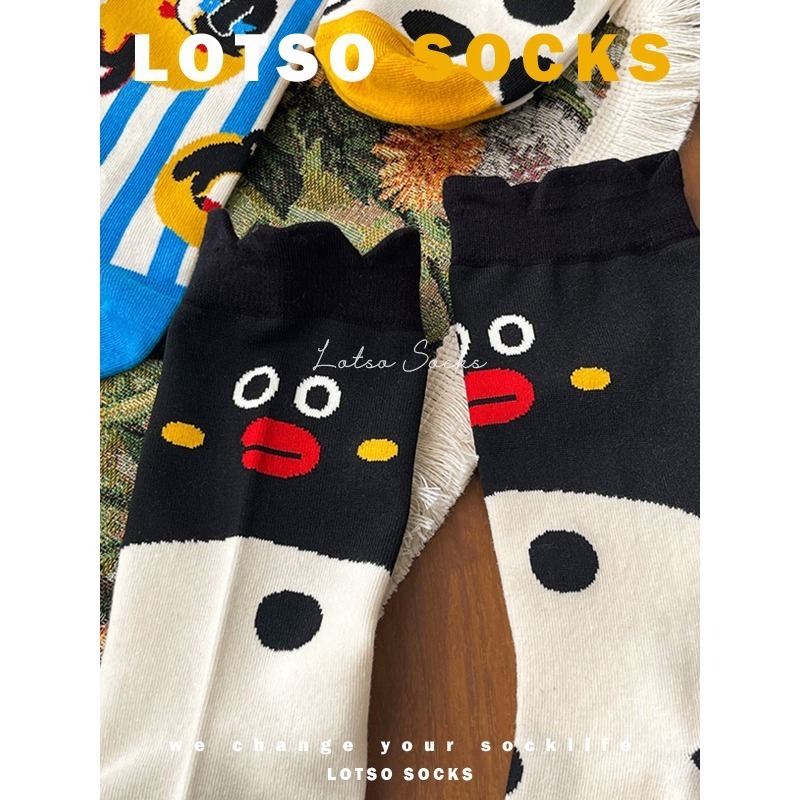 日系可愛企鵝中筒襪-細節圖2