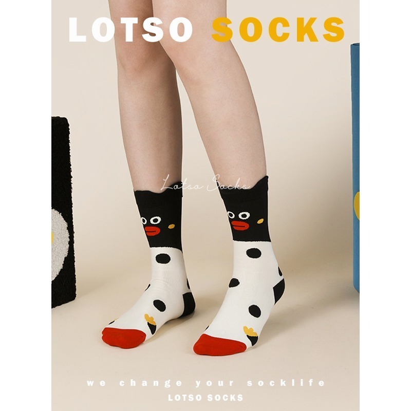 日系可愛企鵝中筒襪-細節圖4