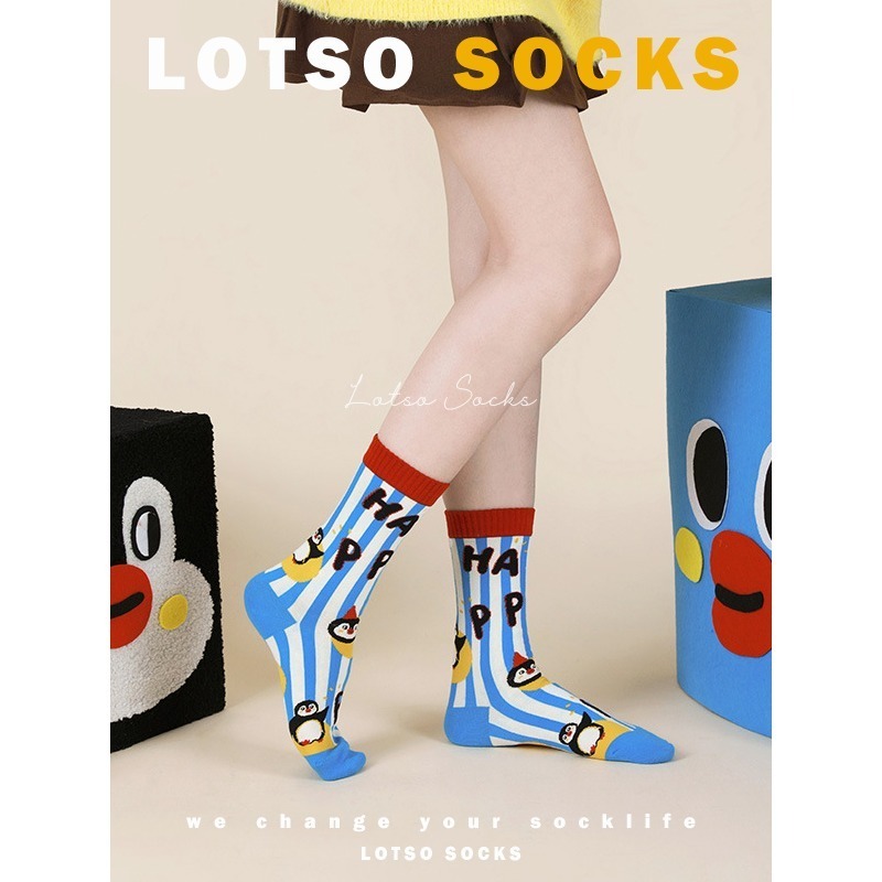 日系可愛企鵝中筒襪-細節圖5