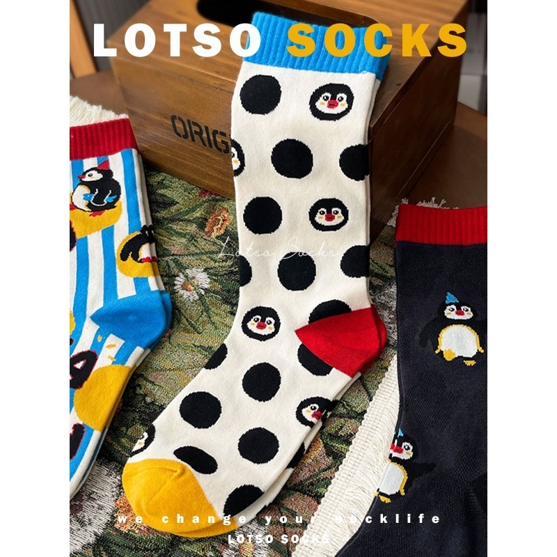 日系可愛企鵝中筒襪-細節圖9