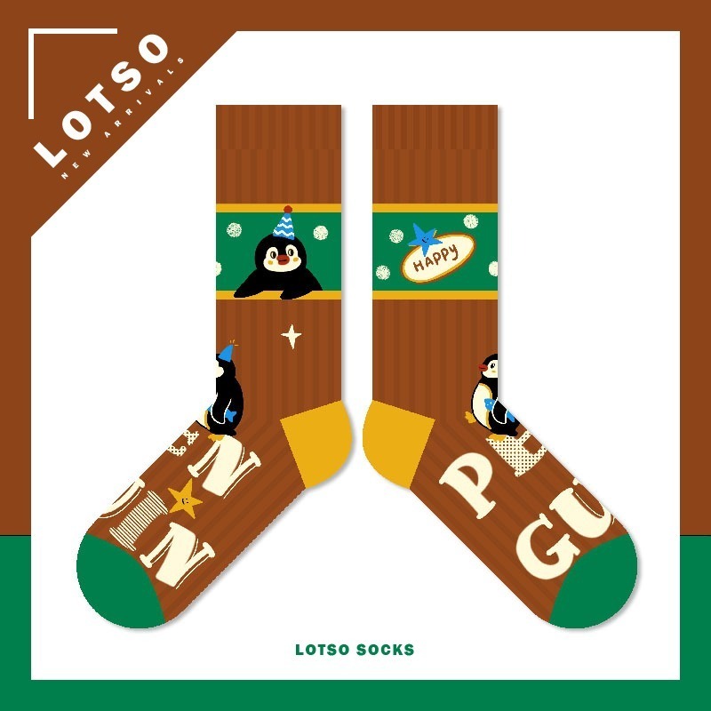 日系可愛企鵝中筒襪-規格圖9