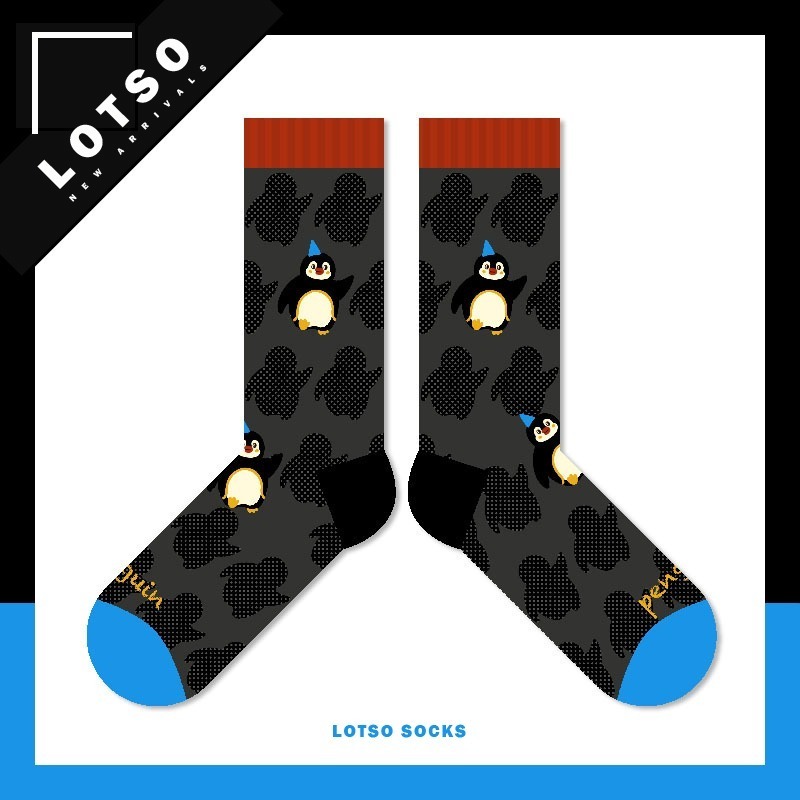 日系可愛企鵝中筒襪-規格圖9