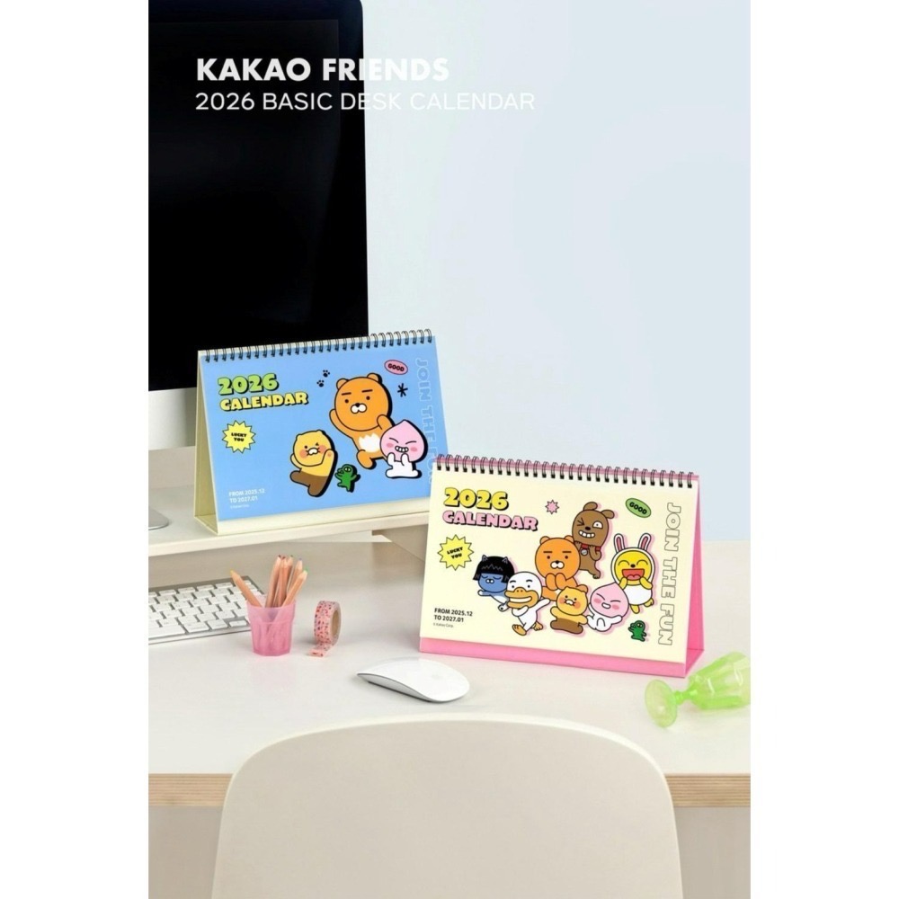 現貨 KAKAO FRIENDS 春植 萊恩 桃子Choonsik Ryan Apeach 2026  桌曆 年曆-細節圖2