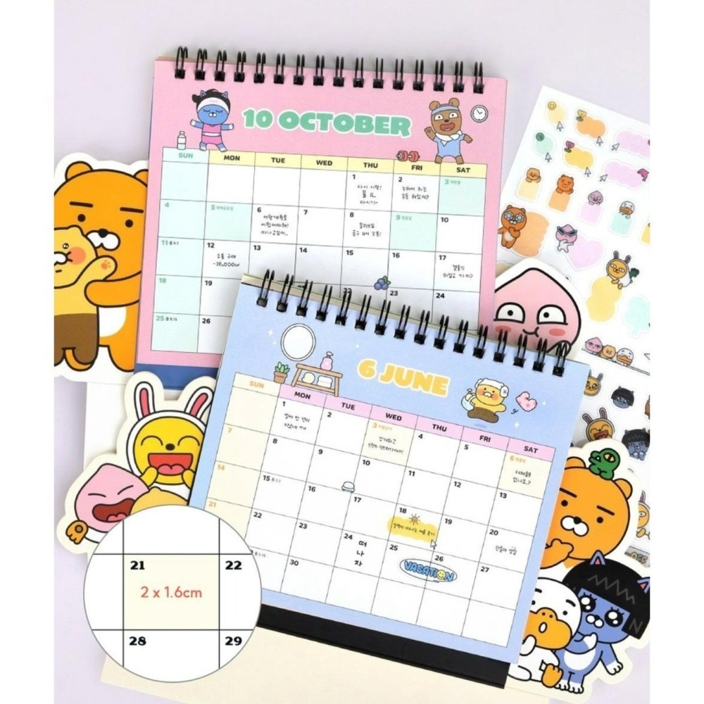 現貨 KAKAO FRIENDS 春植 萊恩 桃子Choonsik Ryan Apeach 2026  桌曆 年曆-細節圖8
