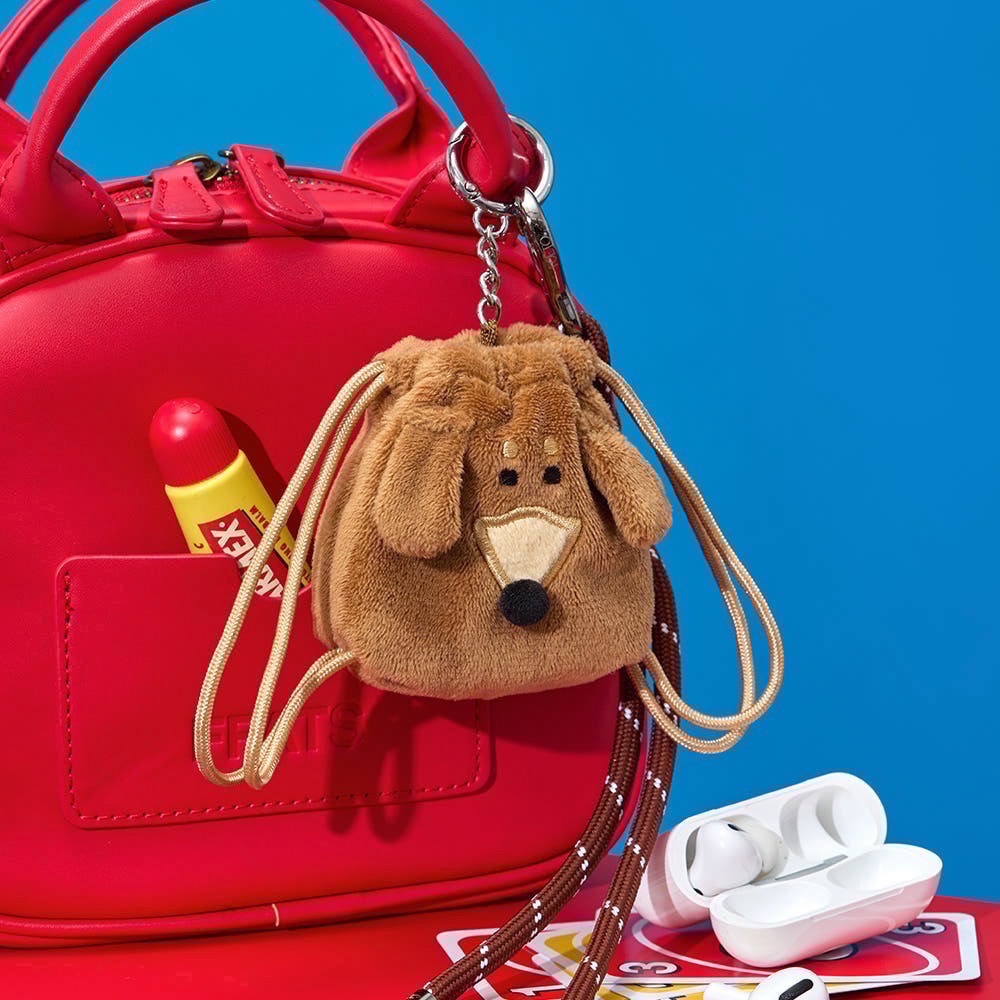 現貨 JOGUMAN WOODY 臘腸狗 鑰匙圈 束口袋收納包  YOUR STUBBY NEIGHBORHOOD-細節圖2