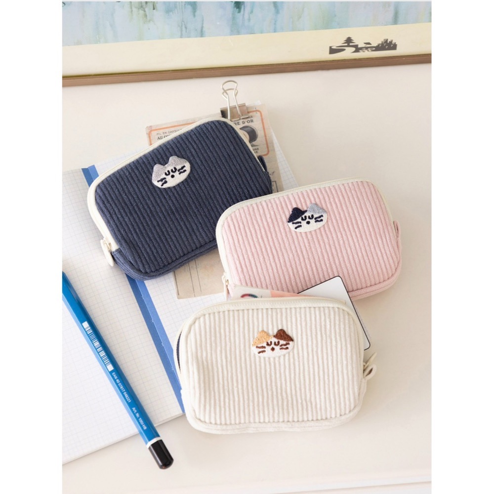 🇰🇷 現貨 Romane Brunch Brother Mogry 貓咪 燈心絨 零錢包 收納包-細節圖2