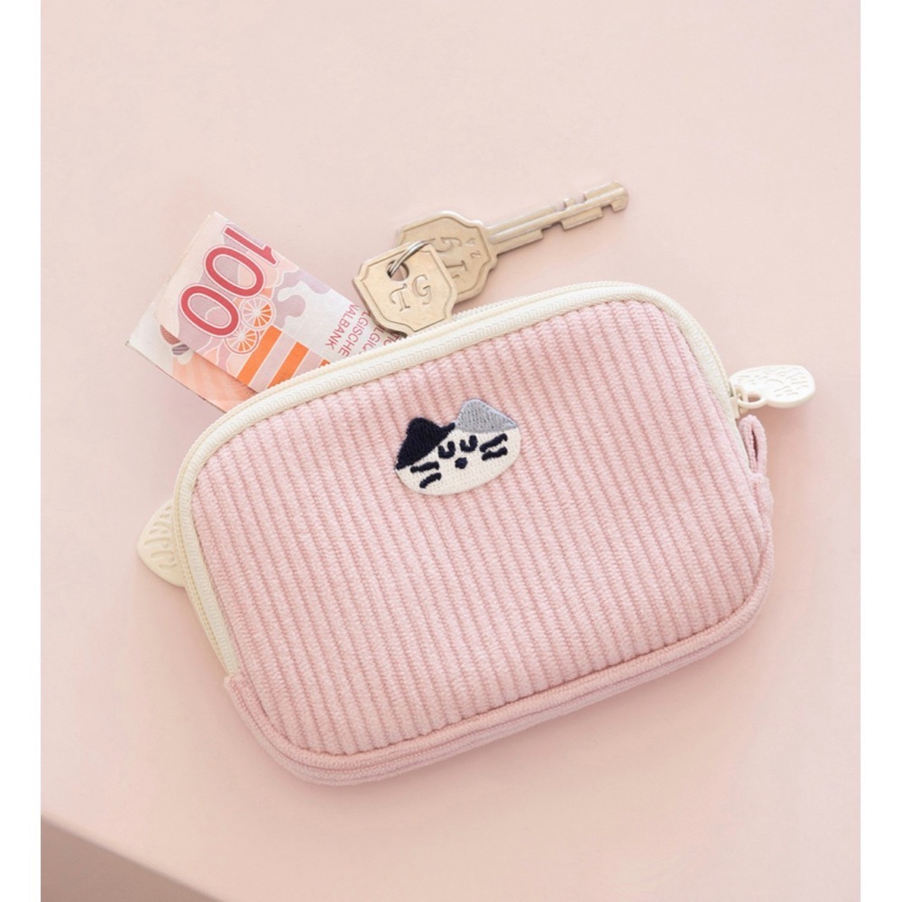 🇰🇷 現貨 Romane Brunch Brother Mogry 貓咪 燈心絨 零錢包 收納包-細節圖6