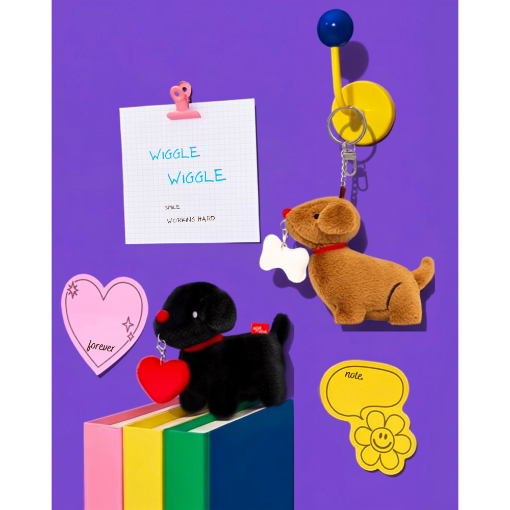 韓國 代購 WIGGLE WIGGLE 幸運小狗 狗狗 吊飾 鑰匙圈 掛飾 文創-細節圖2