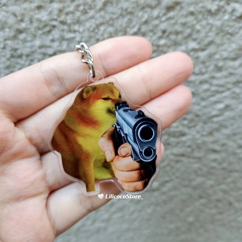 【小廢柴狙擊鑰匙圈】🔫buibui 迷因meme吊飾掛件 惡搞梗圖表情包 網紅抖音狗狗柴犬動物柴柴 Cheems
