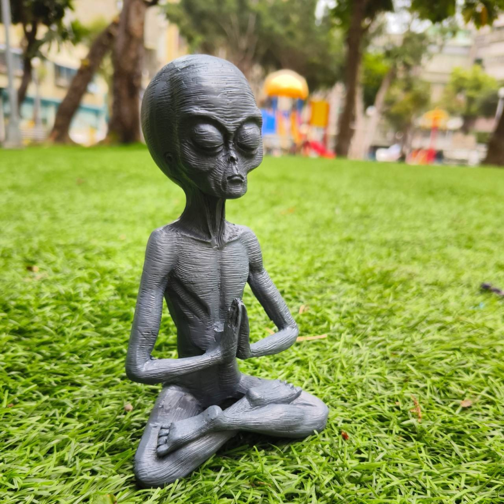 【宇宙冥想小綠人擺飾】👽 沉思外星人ET 迷因meme擺件玄關裝飾 惡搞梗圖表情包 搞笑網紅 生日交換禮 玩具公仔 ...