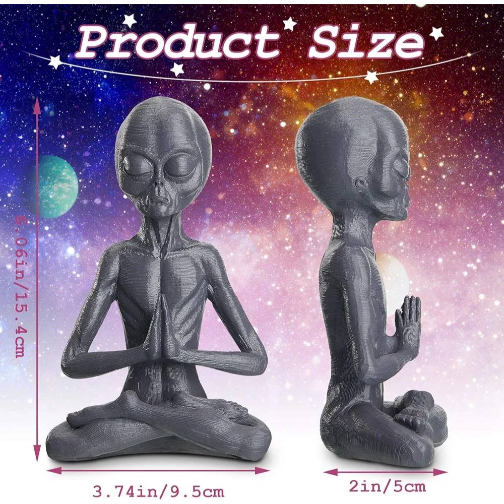 【宇宙冥想小綠人擺飾】👽 沉思外星人ET 迷因meme擺件玄關裝飾 惡搞梗圖表情包 搞笑網紅 生日交換禮 玩具公仔 ...