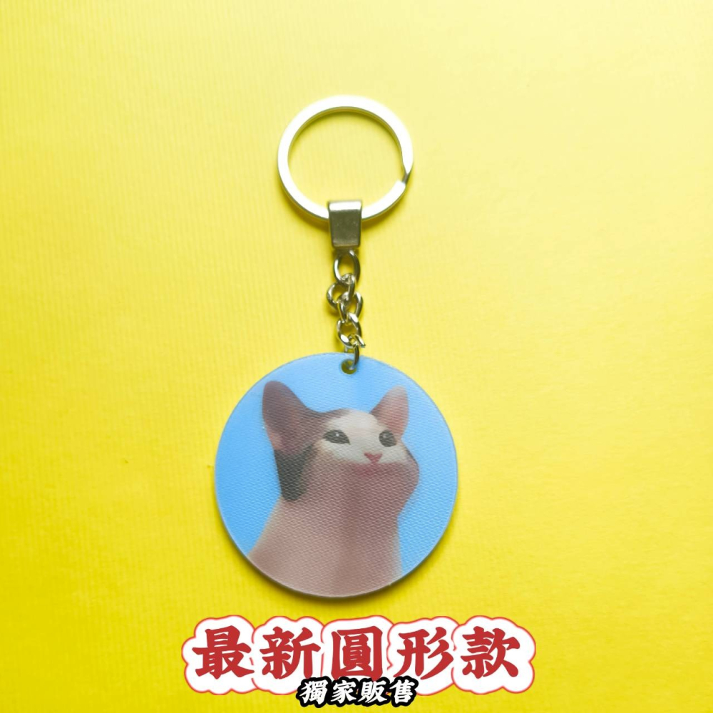 【貪吃啵嘴貓動態鑰匙圈】😺會動喔 迷因meme吊飾掛件 惡搞梗圖表情包 網紅抖音貓貓動物卯咪 生日交換禮物POPCAT-細節圖3