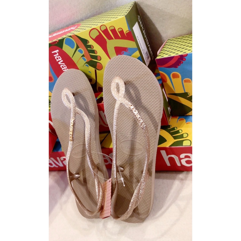 ❤Miss Baby❤現貨！巴西Havaianas哈瓦那 女款8字金蔥鞋帶 橡膠涼鞋/哈瓦仕-細節圖4