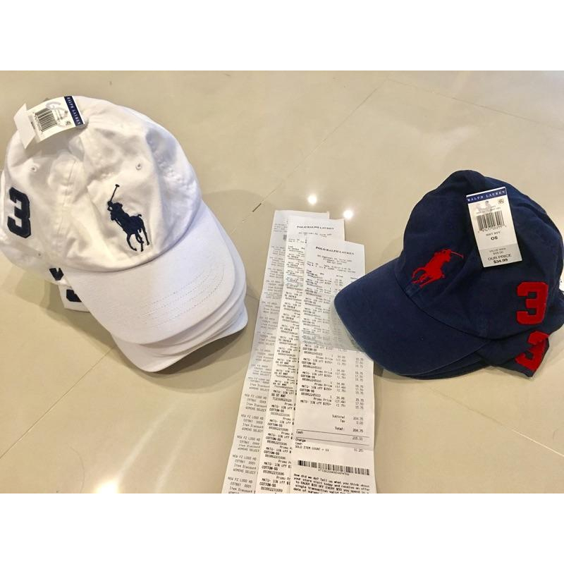 免運！現貨！保證正品 (大馬logo) Polo by Ralph Lauren 保羅3號 鴨舌帽 純棉 帽子 白色/深-細節圖2