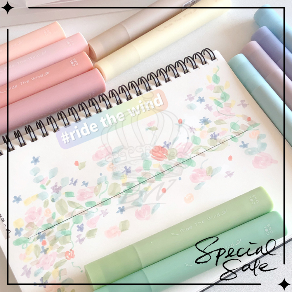 集物社軟頭螢光筆四入組｜ 彩色軟頭螢光筆組合｜護眼色系｜學生上課劃重點｜手帳專用標記筆｜多種款式-細節圖4