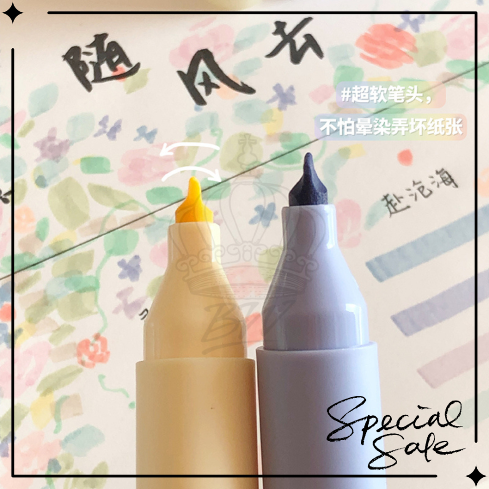 集物社軟頭螢光筆四入組｜ 彩色軟頭螢光筆組合｜護眼色系｜學生上課劃重點｜手帳專用標記筆｜多種款式-細節圖5