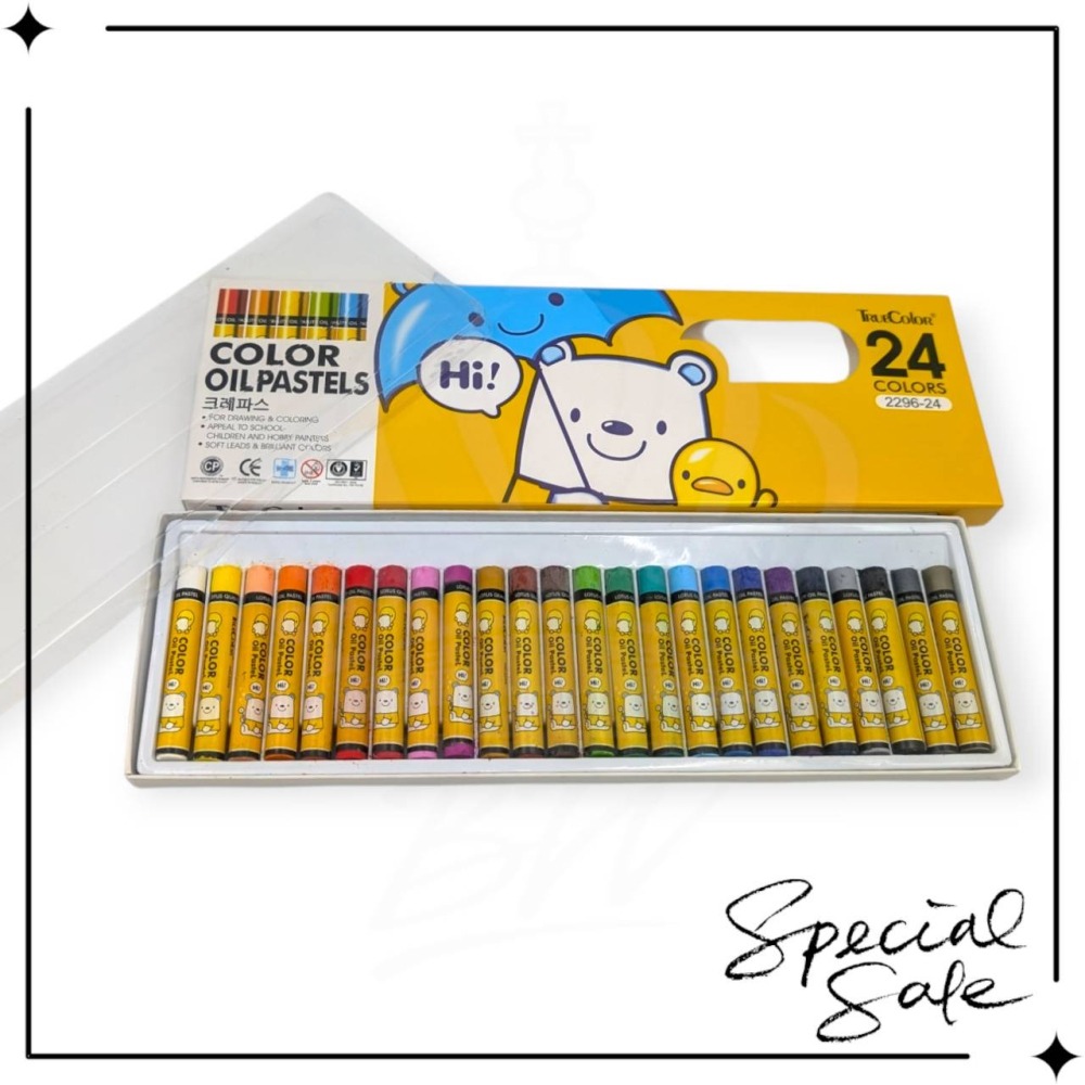 鮮豔色彩 24色 粉彩筆 粉蠟筆 顯色油性粉彩｜色彩鮮豔易上手 繪畫美術課必備 油粉彩-細節圖3