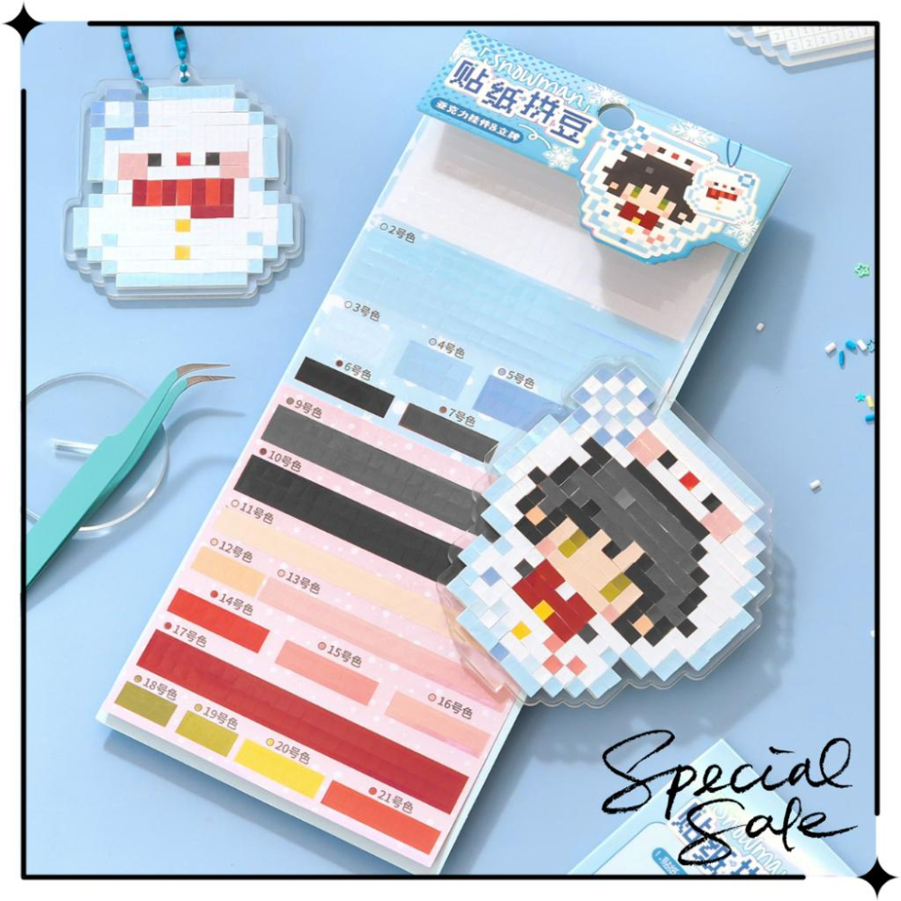 🔥SIMNO芯陌 壓克力拚豆貼紙 像素貼紙｜掛件+立牌 學生咕卡手帳DIY解壓神器-細節圖3