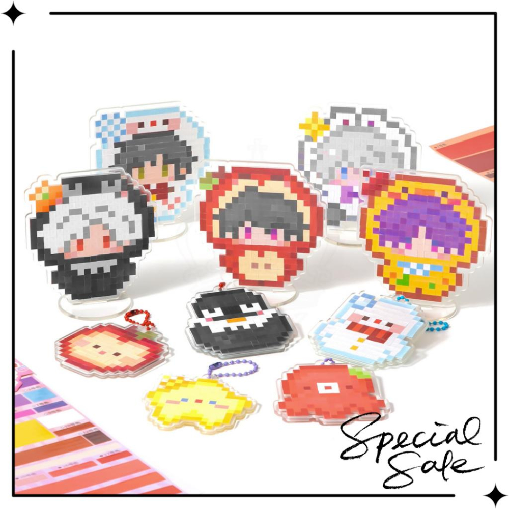 🔥SIMNO芯陌 壓克力拚豆貼紙 像素貼紙｜掛件+立牌 學生咕卡手帳DIY解壓神器-細節圖4