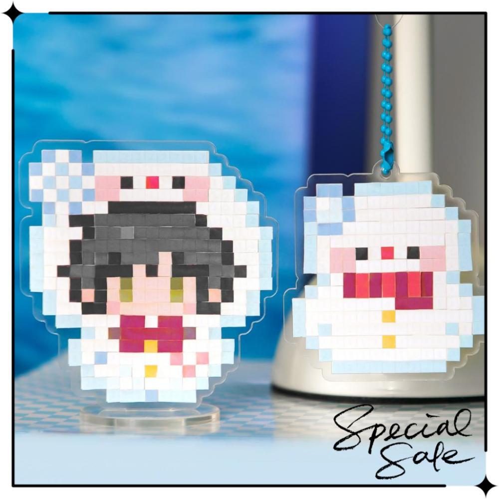 🔥SIMNO芯陌 壓克力拚豆貼紙 像素貼紙｜掛件+立牌 學生咕卡手帳DIY解壓神器-細節圖5