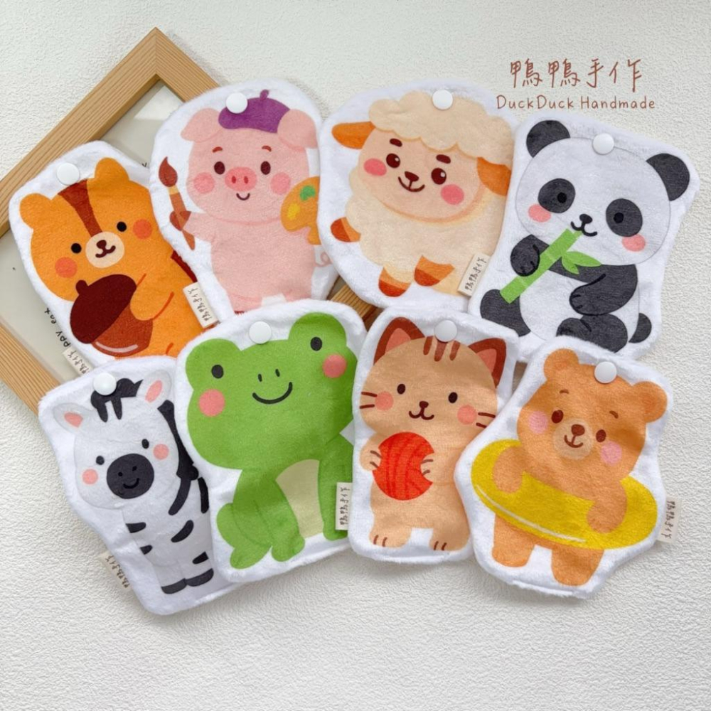 全館現貨!🔥可拆夾子、可寫名字（附夾）｜鴨鴨手作｜動物 手帕 造型手帕巾 幼幼班、小班專屬尺寸115-122-細節圖2