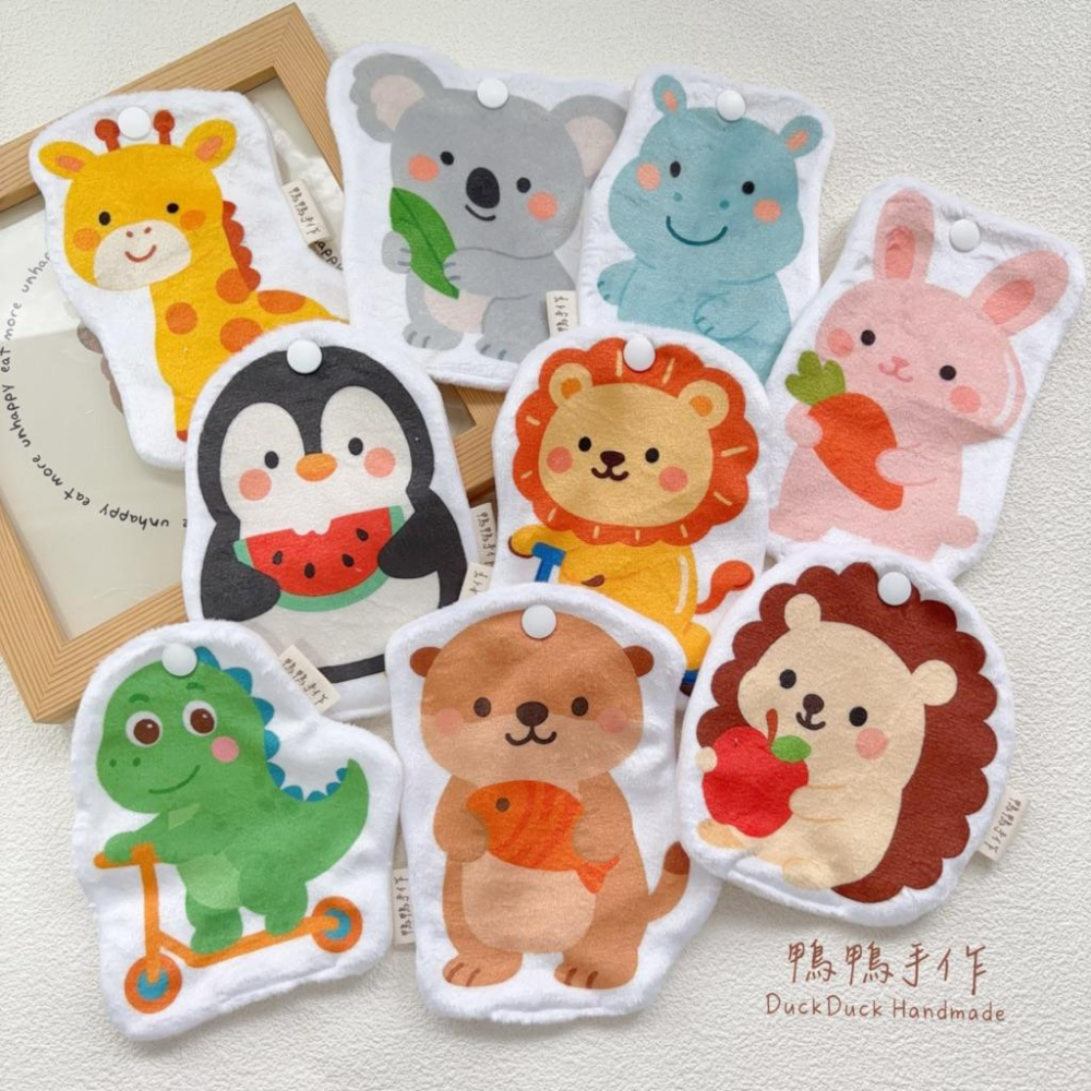 全館現貨! 🔥可拆夾子、可寫名字（附夾）｜鴨鴨手作｜手帕 造型手帕巾 幼幼班、小班專屬尺寸106-114-細節圖2