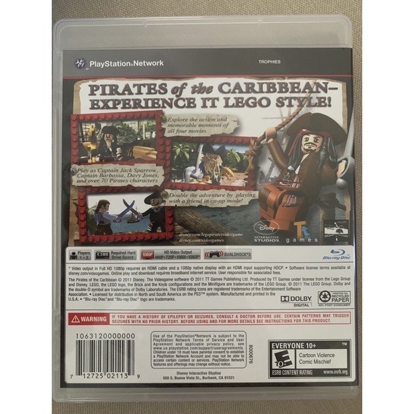 二手 PS3 樂高 神鬼奇航 pirates of the caribbean 強尼戴普 迪士尼-細節圖2