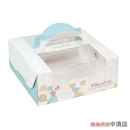 【鴻海烘焙材料】夏綠蒂6吋派盒.乳酪蛋糕盒 手提派盒 生日蛋糕 手提蛋糕盒 手提包裝盒 方形蛋糕盒