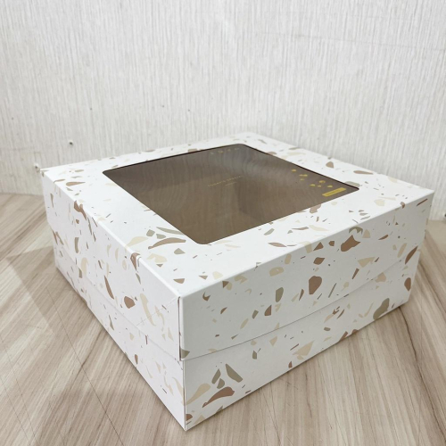 【鴻海烘焙材料】8吋開窗蛋糕盒-歐膩濾鏡 21*21*9cm 蛋糕盒 點心盒 麵包盒 野餐盒 三明治盒