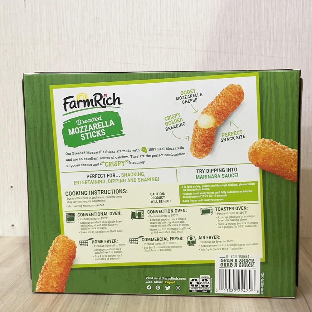 【柚子烘焙食品】FarmRich冷凍莫扎瑞拉乳酪條 40條/盒(好X多熱賣商品)莫札瑞拉乳酪條 起司條 起司控 乳酪棒-細節圖4