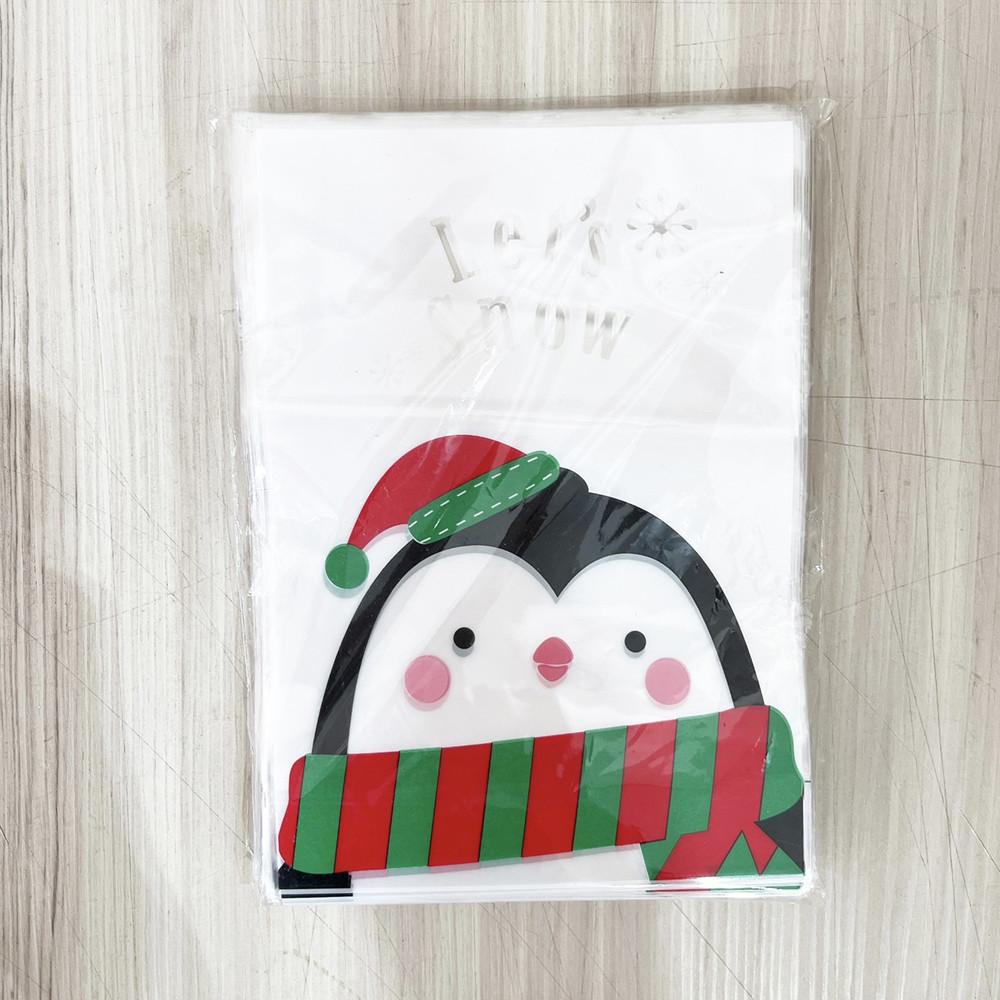 【柚子烘焙食品】OPP立體平口袋-企鵝(100入)14*20cm 包裝袋 禮物袋 聖誕節 聖誕小物 禮物盒 聖誕節包裝-細節圖2