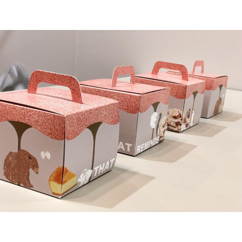 【柚子烘焙食品】手提蛋糕盒 4吋蛋糕提盒 動物密語 蛋糕盒 點心盒 蛋糕包裝盒 生日蛋糕盒 乳酪蛋糕盒 烘焙包裝 紙盒-細節圖2