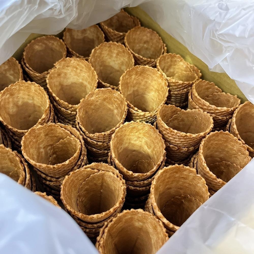 【柚子烘焙食品】小脆皮杯 冰淇淋甜筒 整箱 霜淇淋甜筒 煎餅捲甜筒 脆皮甜筒杯 格子餅乾 煎餅甜筒杯 脆皮杯-細節圖9
