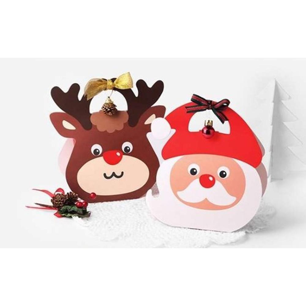 【柚子烘焙食品】手提禮物盒-麋鹿 派對包裝盒 手提紙盒 聖誕禮品包裝 餅乾盒 蛋糕 糖果盒 造型禮盒 聖誕節-細節圖2