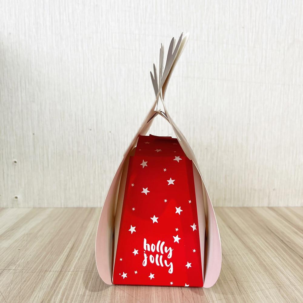 【柚子烘焙食品】手提禮物盒-麋鹿 派對包裝盒 手提紙盒 聖誕禮品包裝 餅乾盒 蛋糕 糖果盒 造型禮盒 聖誕節-細節圖4