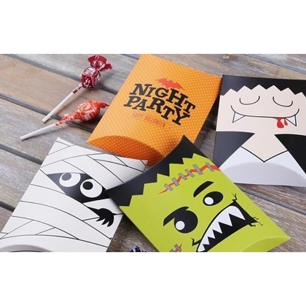 【柚子烘焙食品】萬聖節枕頭盒-12入/包 萬聖節 萬聖小物 包裝盒 禮物盒 萬聖節包裝  點心盒 餅乾盒 糖果盒 西點盒-細節圖8