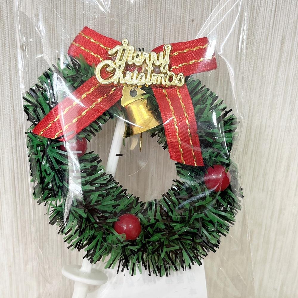 【柚子烘焙食品】聖誕裝飾 聖誕樹布置 金蔥圈 樹圈插（蝴蝶結+字牌+紅珠）蛋糕裝飾 聖誕必備 薑餅屋裝飾 聖誕節 聖誕樹-細節圖2