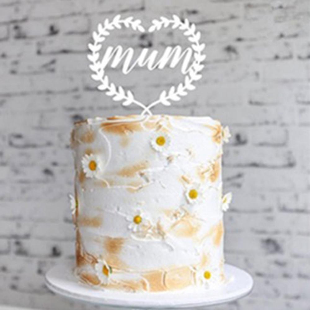 【柚子烘焙食品】母親節 壓克力插牌 蛋糕插牌 裝飾插牌 烘焙裝飾 插件 擺件 蛋糕 裝飾 愛心 花環 母親節快樂蛋糕插牌-細節圖4