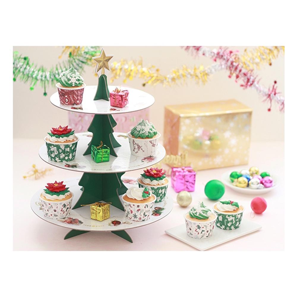 【柚子烘焙食品】三層聖誕樹蛋糕座 聖誕樹 派對架 聖誕節 聖誕樹蛋糕座 蛋糕架 聖誕節派對架 三層蛋糕喜糖座 聖誕應景架-細節圖4